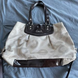 Coach brown/cream tote